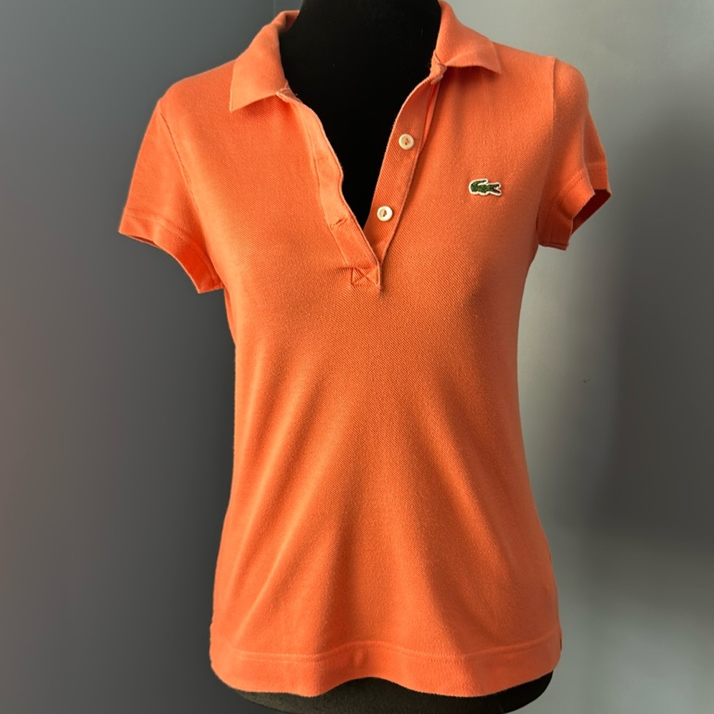 Lacoste women’s light orange cotton polo size 36